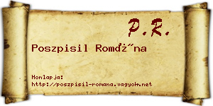 Poszpisil Romána névjegykártya